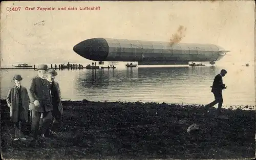 Ak Graf Zeppelin und sein Luftschiff LZ 3
