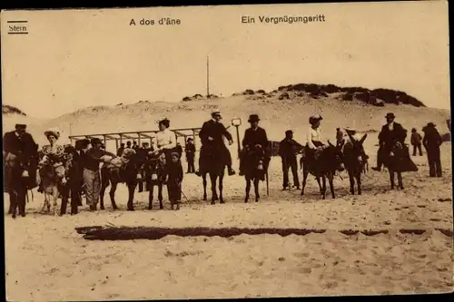 Ak Belgien, Strand, Dünen, Ein Vergnügungsritt