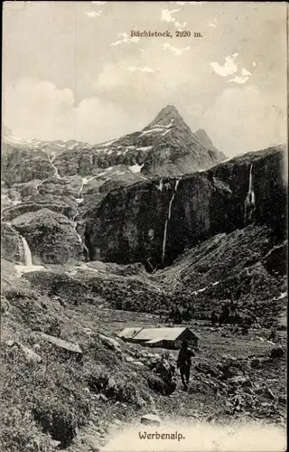 Ak Schweiz, Bächistock, Werbenalp, Hütte