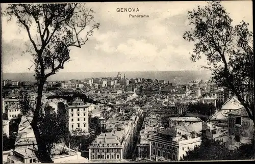 Ak Genova Genua Liguria, Gesamtansicht