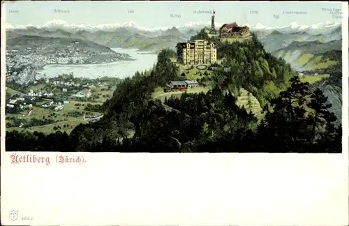 Ak Zürich Stadt Schweiz, Uetliberg, Urirotstock, Glärnisch, Landschaft