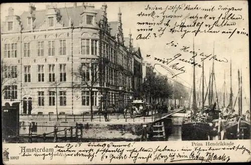 Ak Amsterdam Nordholland Niederlande, Prins-Hendrikkade