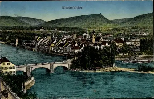 Ak Rheinfelden Kanton Aargau Schweiz, Gesamtansicht, Brücke