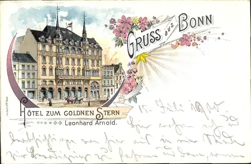 Litho Bonn am Rhein, Hotel zum goldnen Stern