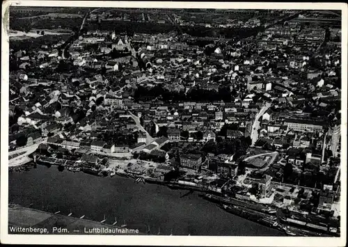 Ak Wittenberge an der Elbe Prignitz, Luftbild