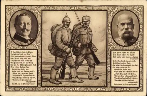 Ak Kaiser Wilhelm II., Kaiser Franz Joseph I., Verbündete, I. WK