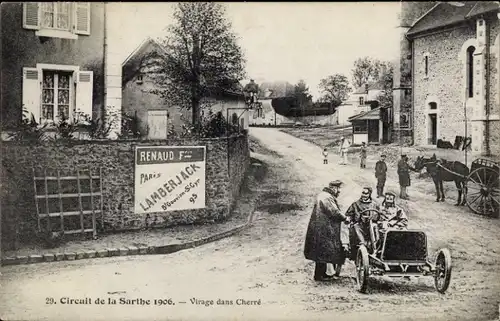 Ak Circuit de la Sarthe 1906, Bend in Cherre