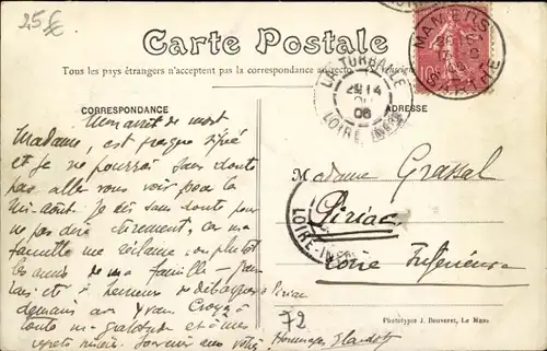 Ak Circuit de la Sarthe 1906, Bend in Cherre