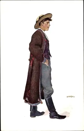 Künstler Ak Rayski, Mann in polnischer Volkstracht aus Lublin