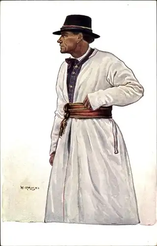 Künstler Ak Rayski, Mann in polnischer Volkstracht