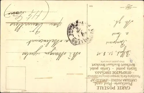 Ak 1. April, Kellner mit Birne als Gesicht