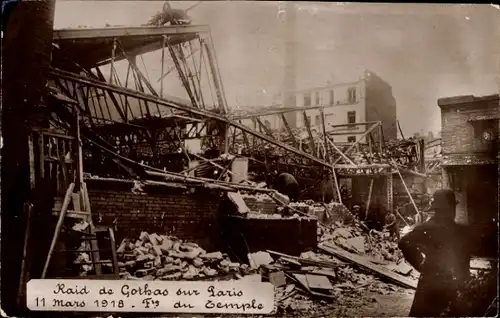 Ak-Überfall von Gothas auf Paris, 11. März 1918