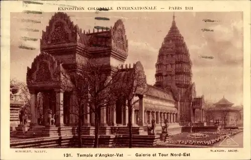 Ak Paris, Expo Weltausstellung 1931, Temple d'Angkor Vat