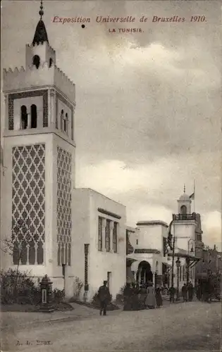 Ak Brüssel Weltausstellung 1910, La Tunisie, Straßenpartie