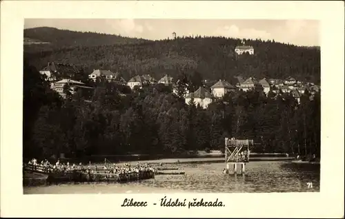 Ak Liberec Reichenberg in Böhmen, Talsperre, Panorama, Ort
