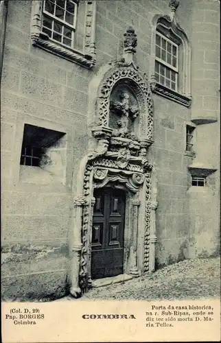 Ak Coimbra Portugal, Porta da casa historica
