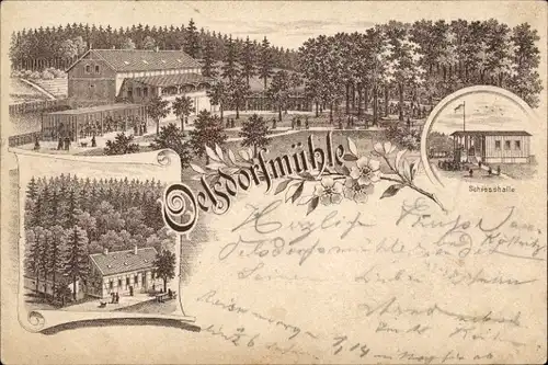 Litho Bad Köstritz in Thüringen, Oelsdorfmühle, Schießhalle