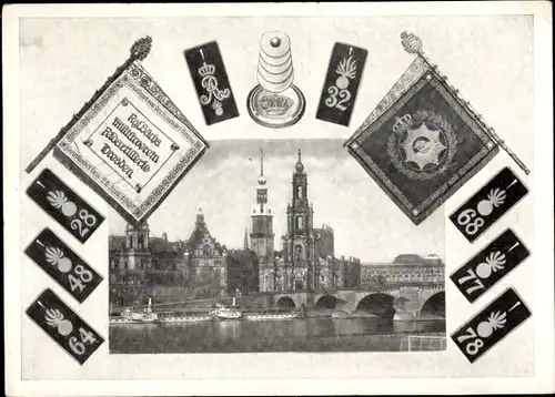 Ak Dresden Zentrum Altstadt, 25 jährige Jubelfeier des Militärvereins Feldartillerie 1907-1932