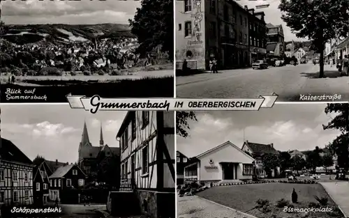 Ak Gummersbach im Oberbergischen Kreis, Kaiserstraße, Bismarckplatz, Schöppenstuhl