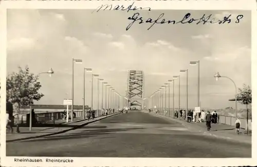 Ak Rheinhausen Duisburg im Ruhrgebiet, Rheinbrücke