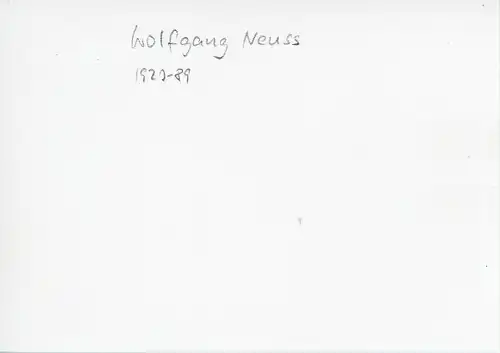 Ak Schauspieler Wolfgang Neuss, Autogramm