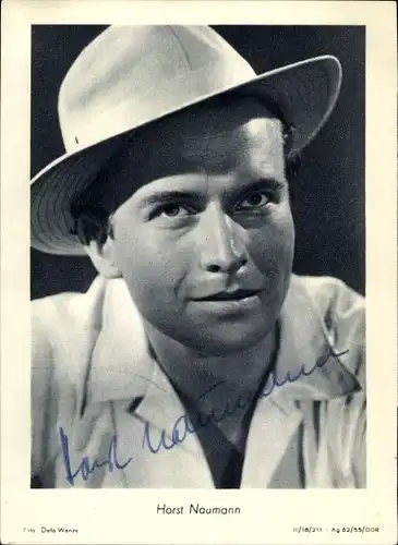 Ak Schauspieler Horst Naumann, Portrait, Autogramm, Hut