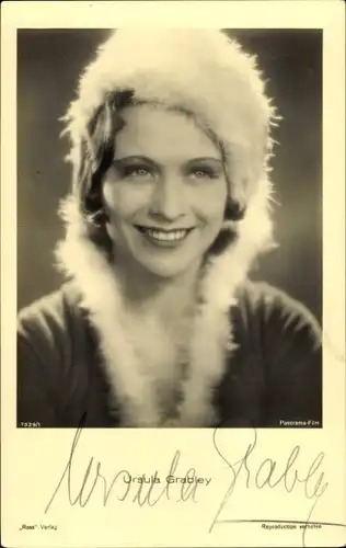 Ak Schauspielerin Ursula Grabley, Portrait, Autogramm