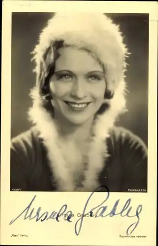 Ak Schauspielerin Ursula Grabley, Portrait, Autogramm