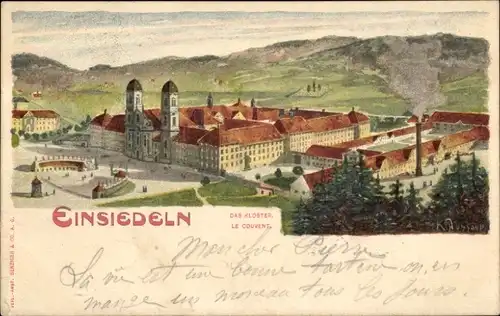 Künstler Litho Einsiedeln Kt. Schwyz Schweiz, Kloster