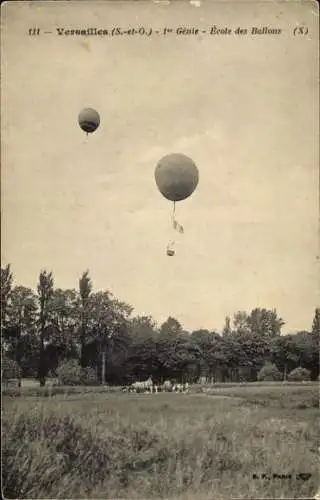 Ak Versailles Yvelines, Ballonschule, 1. Genie