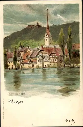 Künstler Litho Biese, C., Stein am Rhein Kanton Schaffhausen, Kirche