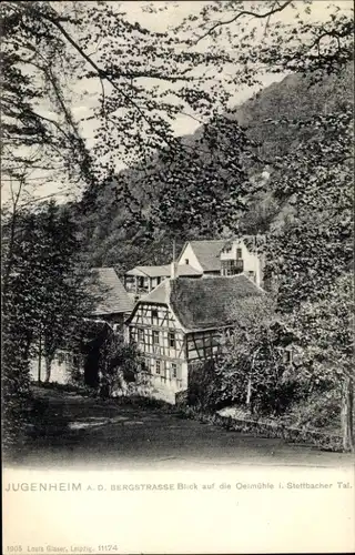 Ak Jugenheim an der Bergstraße Hessen, Ölmühle, Stettbacher Tal