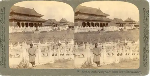 Stereo Foto Beijing Peking China, Innerhalb der Verbotenen Stadt