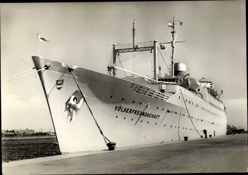 Ak FDGB Urlauberschiff MS Völkerfreundschaft