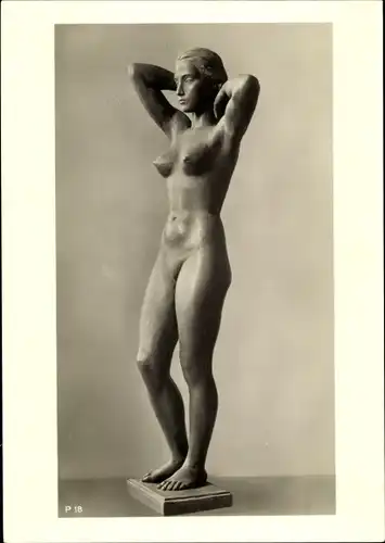 Ak Plastik von Adolf Abel, Frauenakt