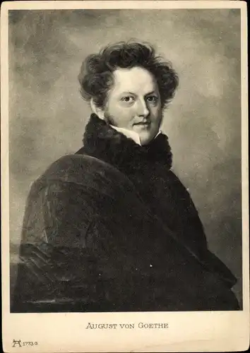 Künstler Ak Grünler, E., Dichter August von Goethe, Portrait