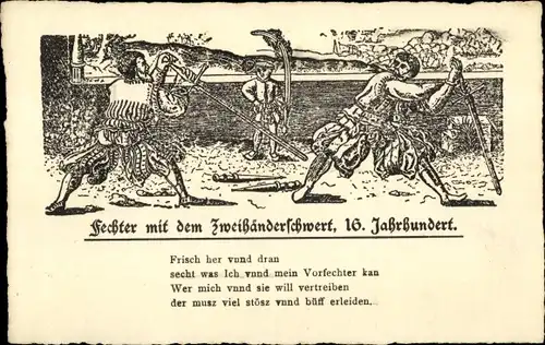 Ak Fechter mit Zweihänderschwert, 16. Jahrhundert, Norddeutscher Fechterbund