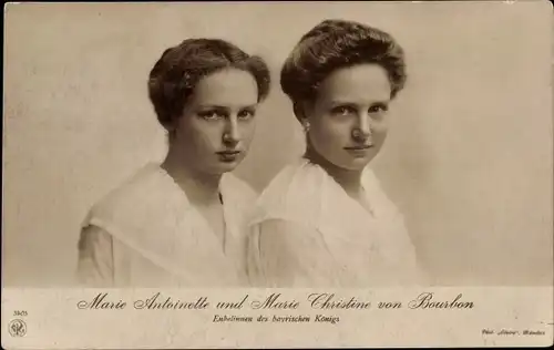 Ak Marie Antoinette und Marie Christine von Bourbon, Sizilien, NPG 5405