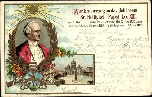 Litho Jubiläum Sr. Heiligkeit Papst Leo XIII, Vatikan