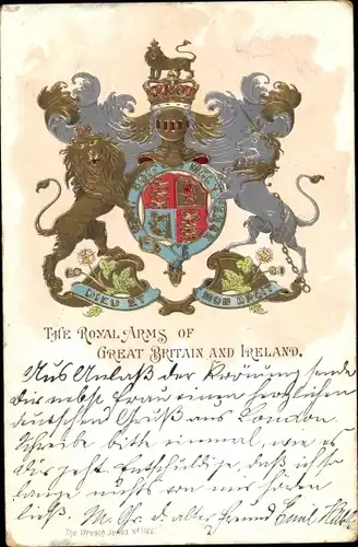 Präge Wappen Ak Wappen von Großbritannien und Irland