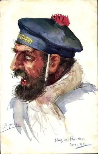 Künstler Ak Dupuis, Flandern November 1914, Französischer Matrose, Portrait