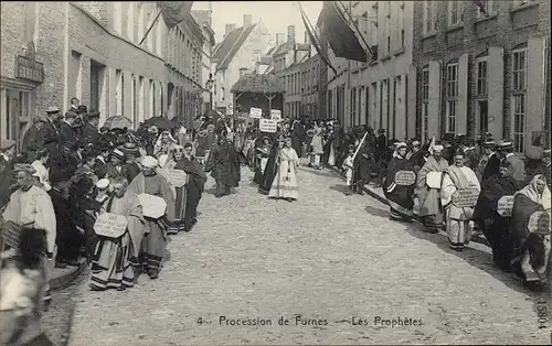 Ak Furnes Westflandern, Procession, Les Prophètes