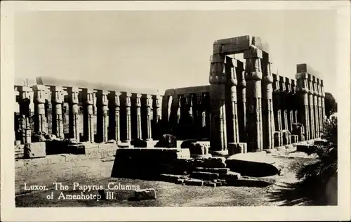 Ak Luxor Ägypten, Papyrussäulen von Amenophis III
