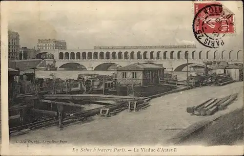 Ak Paris XVI Passy, Das Auteuil-Viadukt
