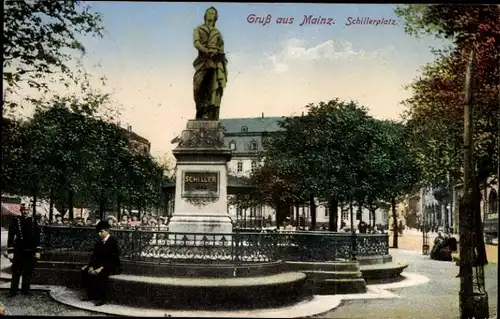 Ak Mainz am Rhein, Schillerplatz