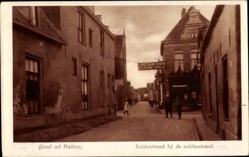 Ak Hattem Gelderland Niederlande, Ridderstraat in der Seitenstraße