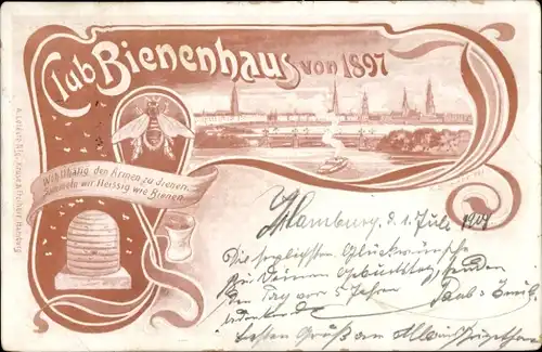 Ak Hamburg Mitte Altstadt, Club Bienenhaus 1897