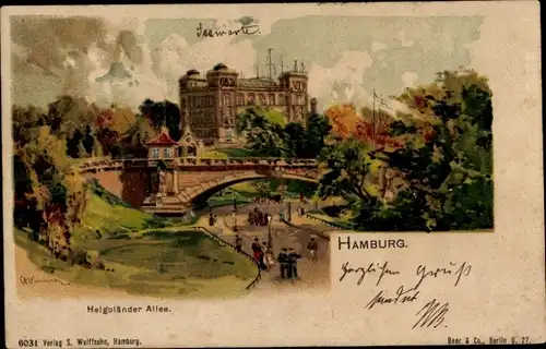 Künstler Litho Hamburg Mitte St. Pauli, Helgoländer Allee, Brücke