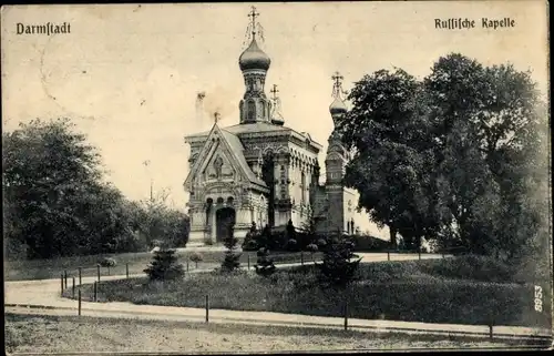 Ak Darmstadt in Hessen, Russische Kapelle