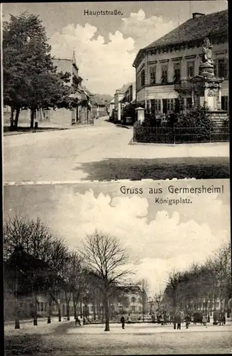 Ak Germersheim am Rhein, Hauptstraße, Königsplatz